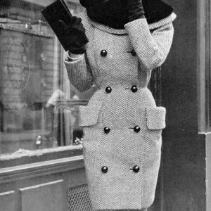 tweed coat with otter fur collar_1950