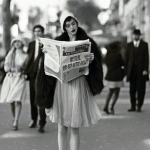 Woman reading Newspaper